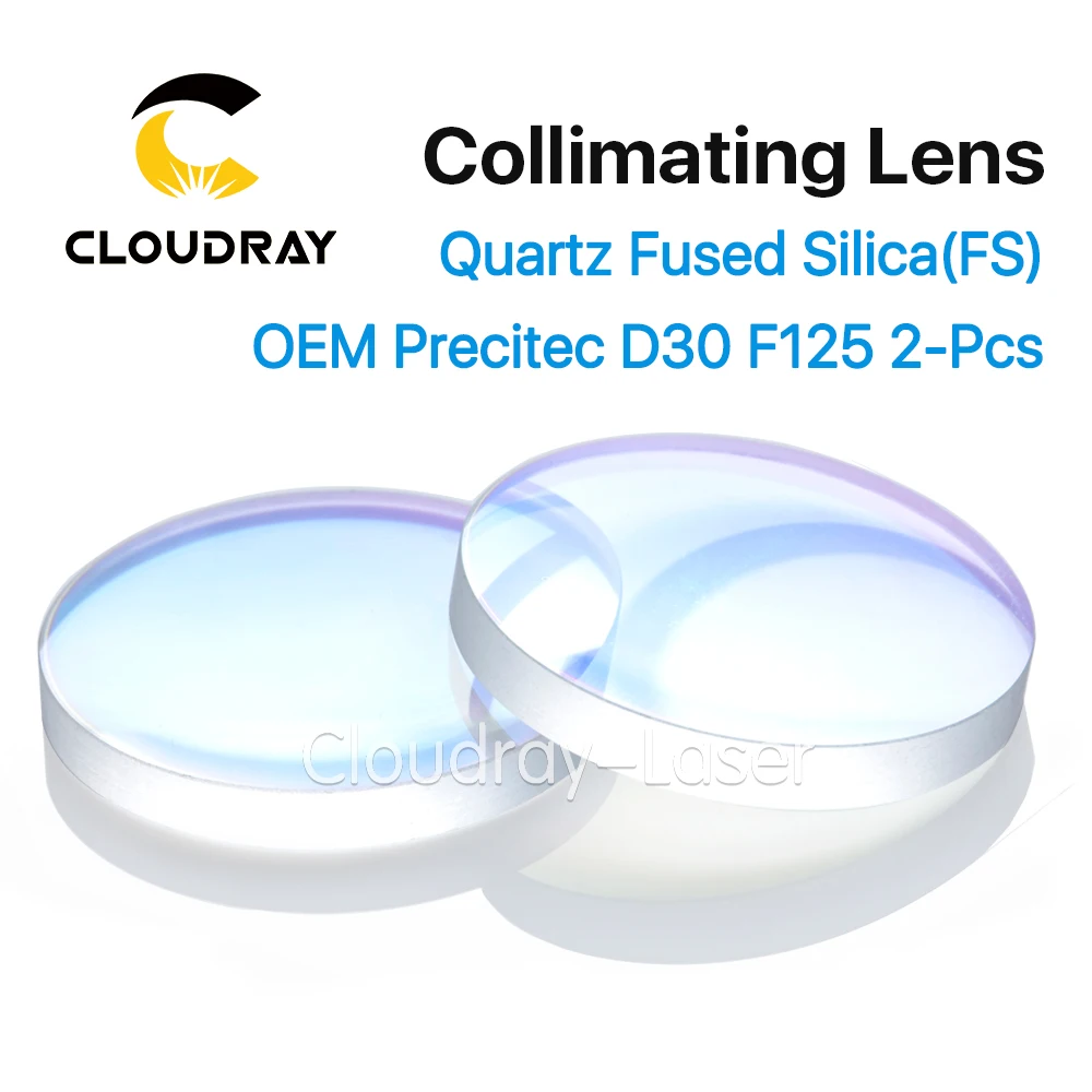 Cloudray сферические Коллиматорные линзы D30 F125 2 шт. режущих головок Precitec OEM кварцевые