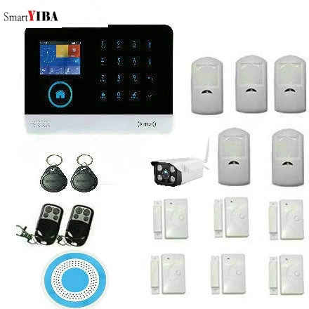 

SmartYIBA WiFi GSM GPRS RFID Home Burglar Alarm House Surveillance Security System Wireless IP Camera Siren Smoke Sensor