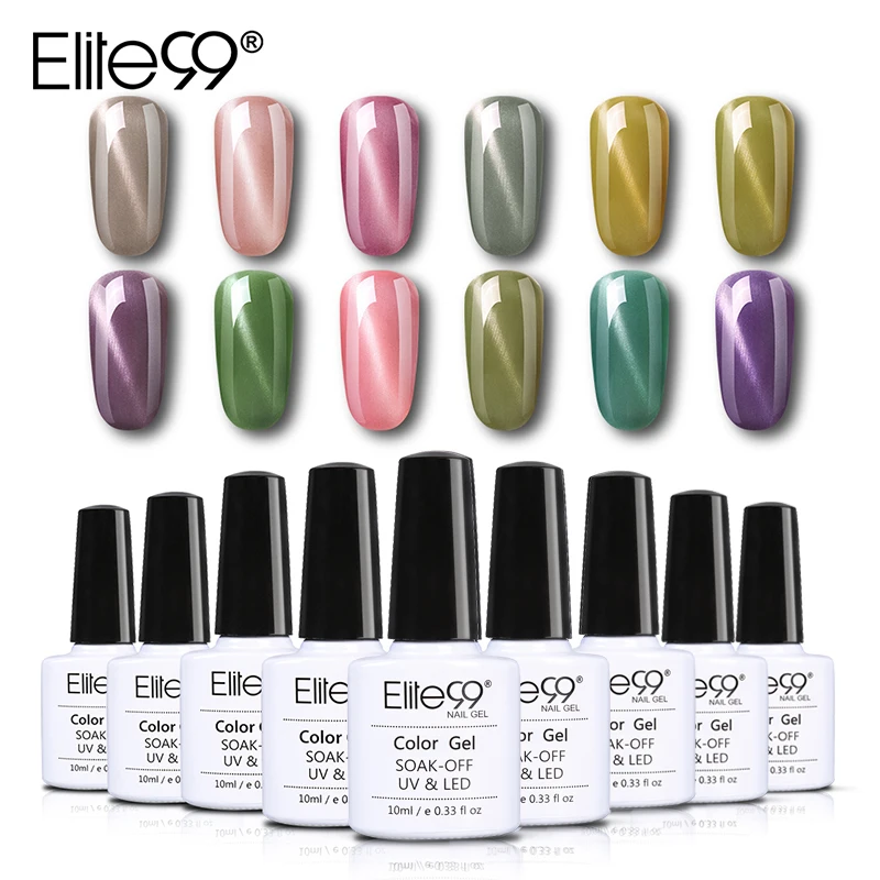 Elite99 10 мл нефритовый Гель-лак кошачий глаз 3D эффект кошачьих УФ-гель для ногтей