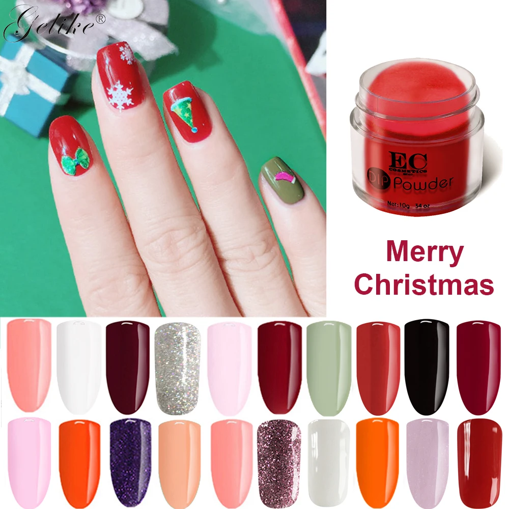 Gelike Christmas Chrome 10g/Box Dipping Powder Without Lamp Cure Nails Dip Gel Nail Salon Effect Long Lasting | Красота и здоровье