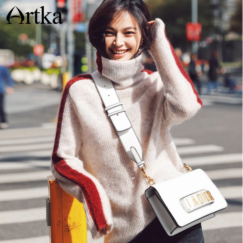 Свитер ARTKA JS17013 осенне зимний свитер из шерсти с высоким воротом|pullover sweater|turtle