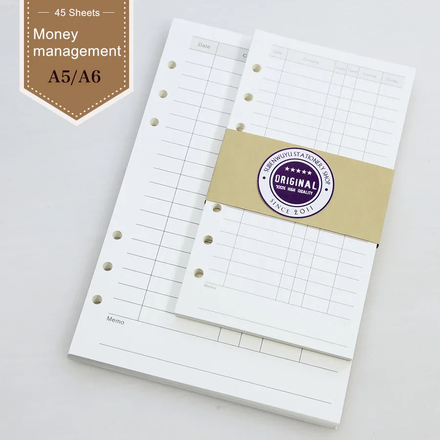 planner Notebook refill a5 a6 loose-leaf accounts recording financing date contents cash card income outlay memo filler papers
planner Notebook refill a5 a6 loose-leaf accounts recording financing date contents cash card income outlay memo filler papers