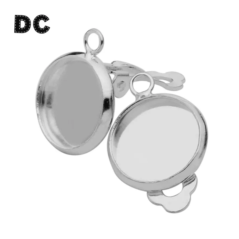 10pcs Silver Color Earring Settings Cabochon Base Posts Blank Cuff Tray Bezel Clip For 12MM Cabochon Cameo DIY Earrings Making
10pcs Silver Color Earring Settings Cabochon Base Posts Blank Cuff Tray Bezel Clip For 12MM Cabochon Cameo DIY Earrings Making