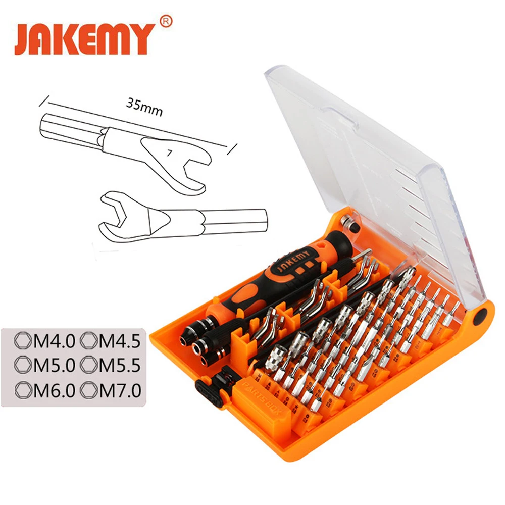 JAKEMY 52 in 1 Professional Precision Screwdriver Set Multifunction Hand Repair Tool Kit for Watch Mobile Cell Phone PC
JAKEMY 52 in 1 Professional Precision Screwdriver Set Multifunction Hand Repair Tool Kit for Watch Mobile Cell Phone PC