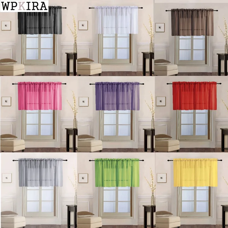 1 Piece Rod Pocket Pure Color Sheer Short Curtains Valance Tie For Small Window Voile Drapes Roman Tulle Kitchen Cafe 184&B
1 Piece Rod Pocket Pure Color Sheer Short Curtains Valance Tie For Small Window Voile Drapes Roman Tulle Kitchen Cafe 184&B