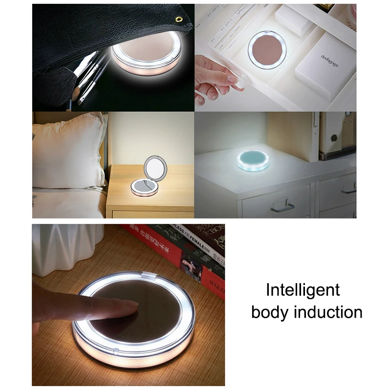 Mini Portable LED Light Makeup Mirror 1X 3X Amplification USB Charging Touch Induction Handheld Folding Mirror Night Light
Mini Portable LED Light Makeup Mirror 1X 3X Amplification USB Charging Touch Induction Handheld Folding Mirror Night Light