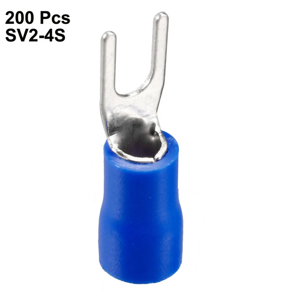 Uxcell Blue U-type Insulated Fork Spade SV2-4S Wire Connector Electrical Crimp Terminal Fit 1.5-2.5mm Cable for 16-14AWG 200PCS
Uxcell Blue U-type Insulated Fork Spade SV2-4S Wire Connector Electrical Crimp Terminal Fit 1.5-2.5mm Cable for 16-14AWG 200PCS