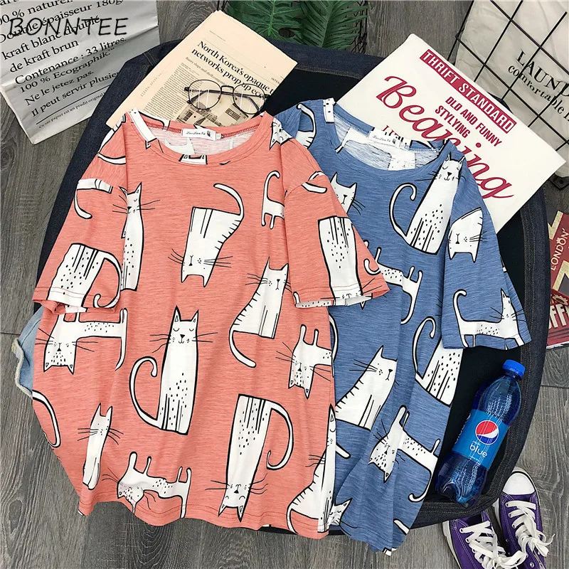 T-shirts Women Cartoon Kawaii Korean Style O-Neck High Quality Female Loose Students Harajuku Hip Hop Womens Summer T-shirt Chic
T-shirts Women Cartoon Kawaii Korean Style O-Neck High Quality Female Loose Students Harajuku Hip Hop Womens Summer T-shirt Chic