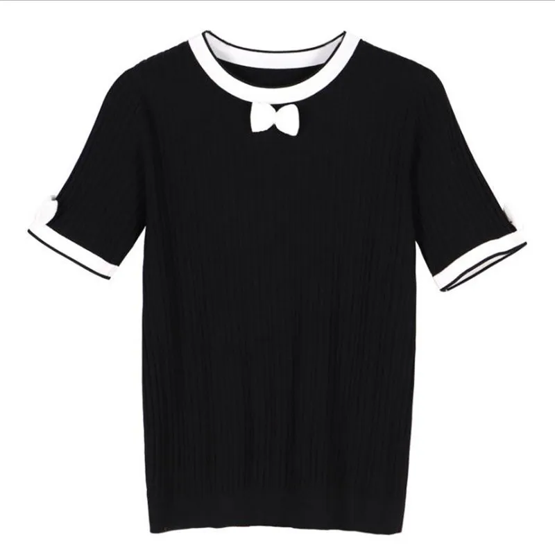 New Sweet Summer Knitted Shirts Women 2018 Fashion Bow Short Women T-Shirts O-Neck Short Sleeve Slim Pullovers Tops Casual Q212
New Sweet Summer Knitted Shirts Women 2018 Fashion Bow Short Women T-Shirts O-Neck Short Sleeve Slim Pullovers Tops Casual Q212