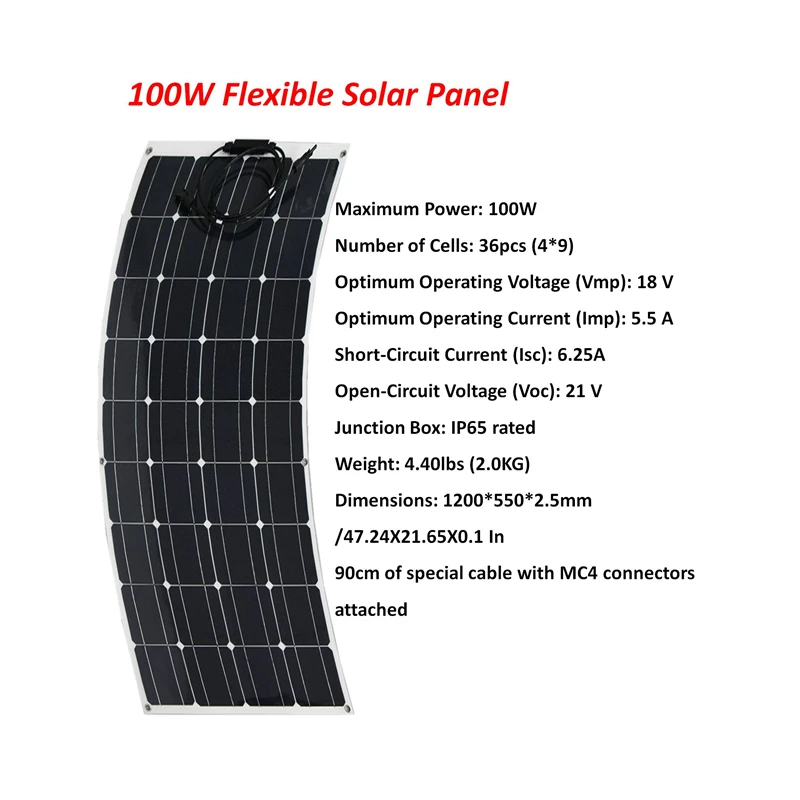 Solar Panel 100W 200w 300w 400w Flexible 12V battery charger Monocrystalline solar cell for solar battery system kit
Solar Panel 100W 200w 300w 400w Flexible 12V battery charger Monocrystalline solar cell for solar battery system kit