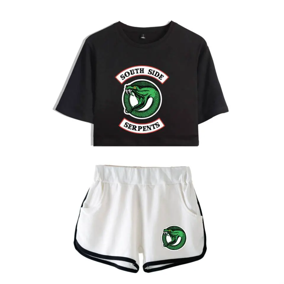 Riverdale Two Piece Set Summer Sexy 2019 Cotton Printed T shirt New Suit Shorts Crop Top women Fashion south side serpents
Riverdale Two Piece Set Summer Sexy 2019 Cotton Printed T shirt New Suit Shorts Crop Top women Fashion south side serpents