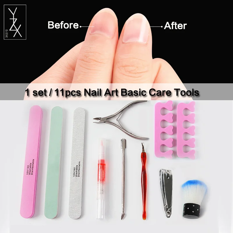 YZX 1Set / 11Pcs Manicure Basic Care Tools Kit Nail Buffer File Cuticle Nipper Manicure Salon Base Cleaning Nail Art Accessories
YZX 1Set / 11Pcs Manicure Basic Care Tools Kit Nail Buffer File Cuticle Nipper Manicure Salon Base Cleaning Nail Art Accessories