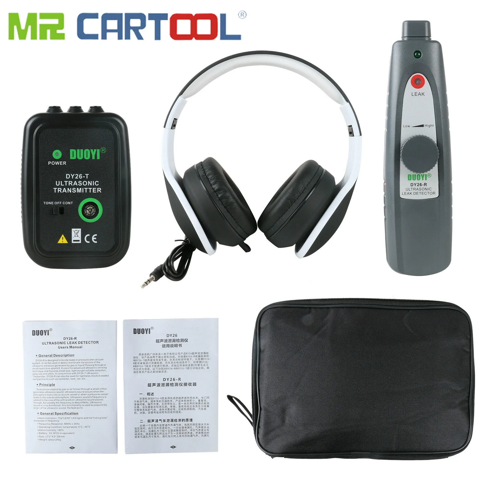 DY26A Ultrasonic Leak Detector Transmitter Air Fluid Pressure Vacuum System Leaks Tester of Car Window Door Sealed Oil Tank
DY26A Ultrasonic Leak Detector Transmitter Air Fluid Pressure Vacuum System Leaks Tester of Car Window Door Sealed Oil Tank