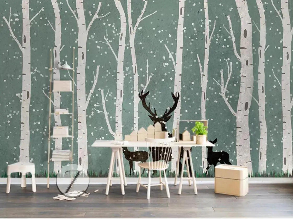 White Birch Wallpaper Deer Mural Wall Paper Rolls for Living Room Home Wall Art Painting Papel De Parede Wall Decor Custom
White Birch Wallpaper Deer Mural Wall Paper Rolls for Living Room Home Wall Art Painting Papel De Parede Wall Decor Custom