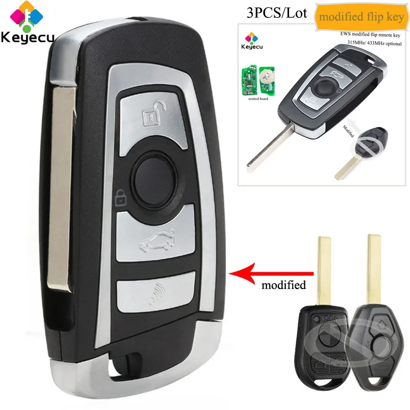 KEYECU 3PCS/lot EWS Modified Flip Remote Key With 4 Button & 315/ 433MHz & ID44 Chip & HU92 - for BMW E38 E39 E46 M5 X3 X5 Z3 Z4
KEYECU 3PCS/lot EWS Modified Flip Remote Key With 4 Button & 315/ 433MHz & ID44 Chip & HU92 - for BMW E38 E39 E46 M5 X3 X5 Z3 Z4