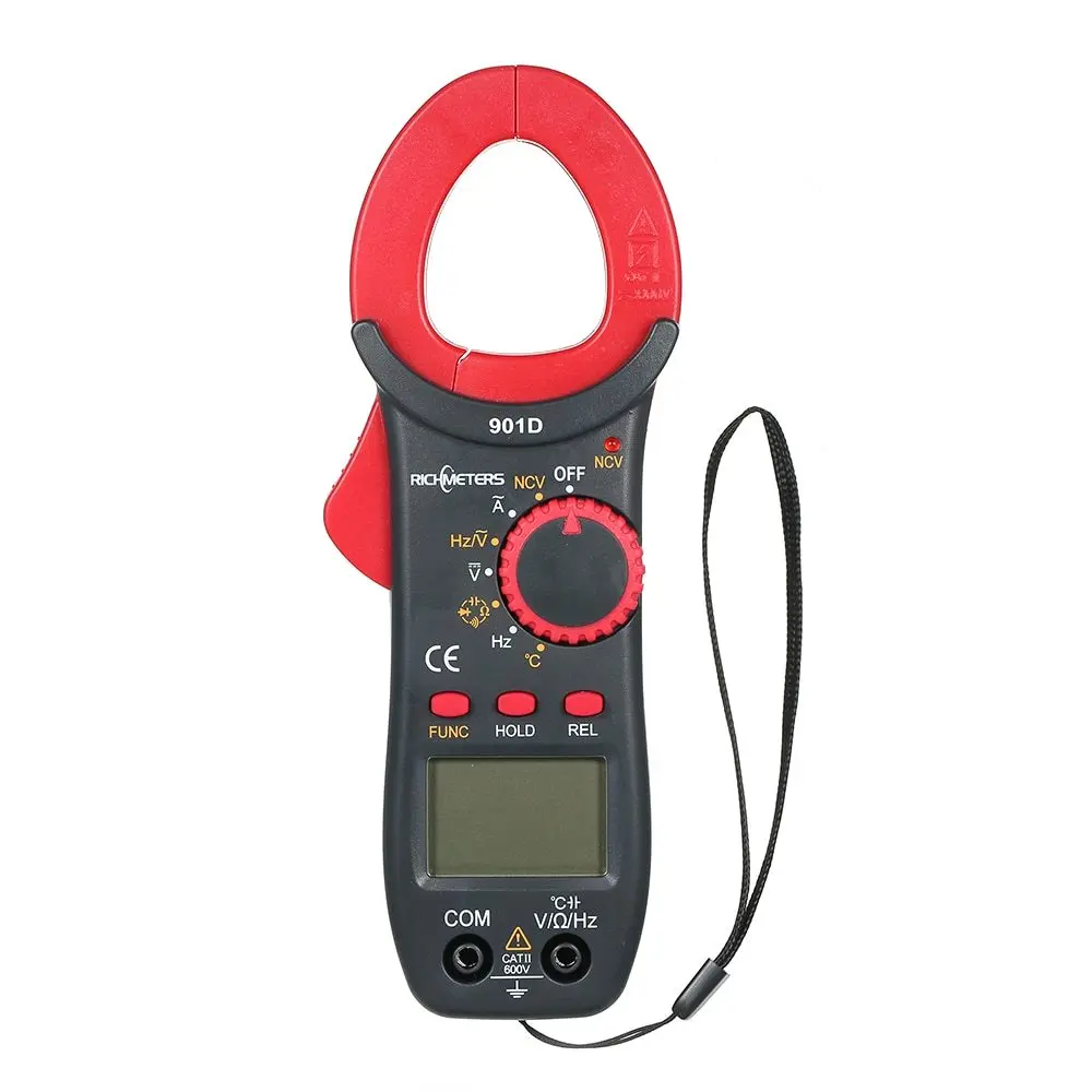 Цифровой измеритель-зажим RICHMETERS RM901D, 4000 отсчетов, Бесконтактный индикатор напряжения, автоматический выбор диапазона, емкость с сопротивле...
Цифровой измеритель-зажим RICHMETERS RM901D, 4000 отсчетов, Бесконтактный индикатор напряжения, автоматический выбор диапазона, емкость с сопротивле...