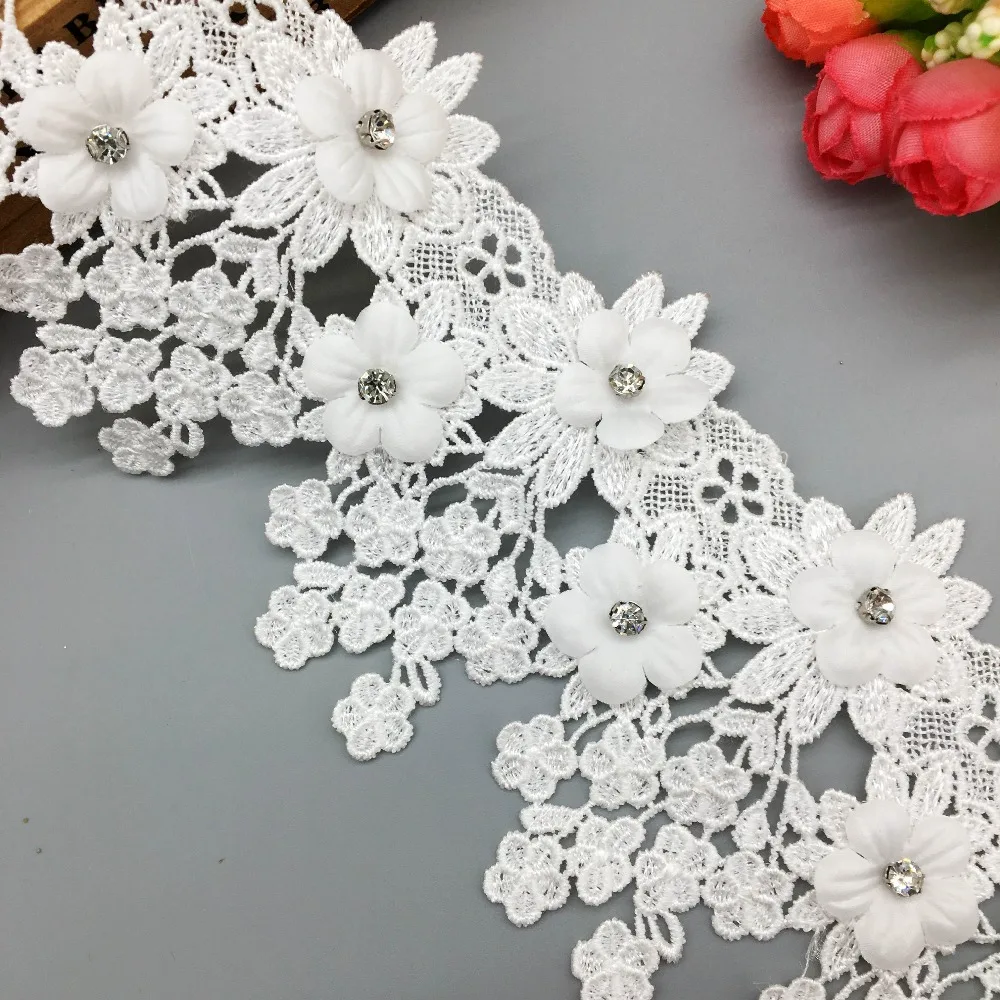 1 Yard White Diamond Rhinestone 3D Flower Tassel Lace Trim Ribbon Fabric Wedding Applique DIY Sewing Craft Decoration
1 Yard White Diamond Rhinestone 3D Flower Tassel Lace Trim Ribbon Fabric Wedding Applique DIY Sewing Craft Decoration