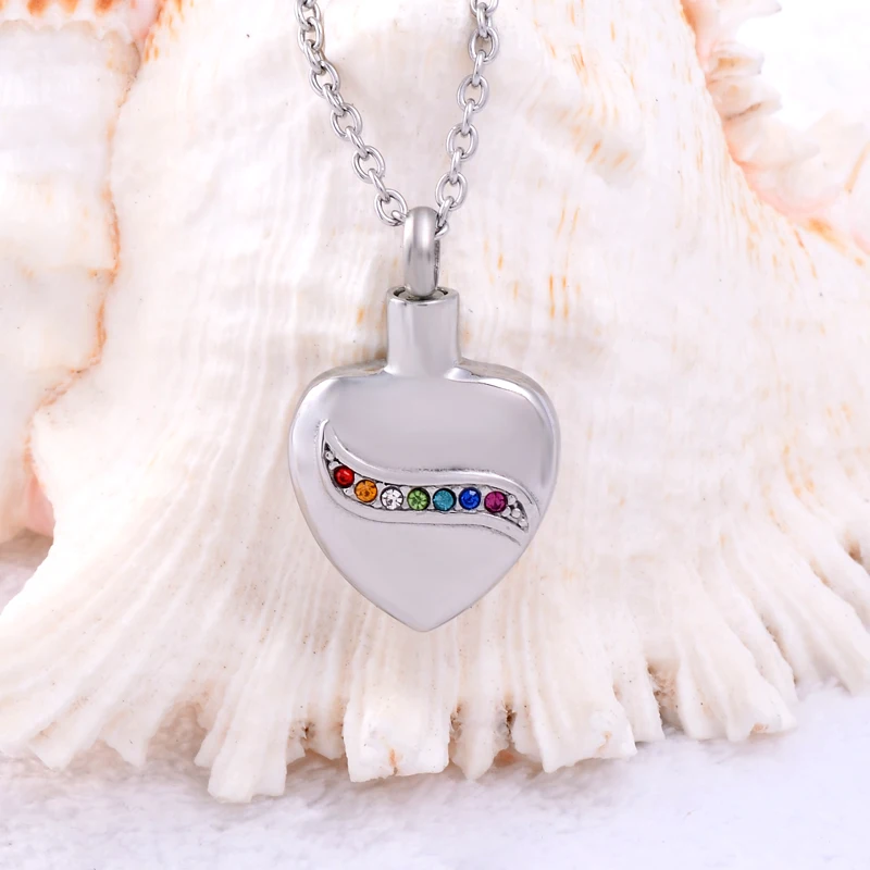 IJD8562 Colorful Crystal Heart Keepsake Urn Pendant for Ashes 316L Stainless Steel Cremation Jewelry in Pendant Necklace Charm
IJD8562 Colorful Crystal Heart Keepsake Urn Pendant for Ashes 316L Stainless Steel Cremation Jewelry in Pendant Necklace Charm