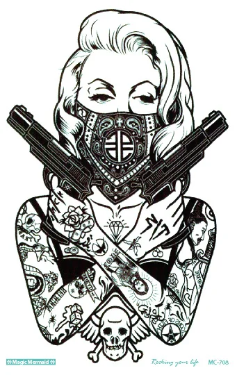 Rocooart MC708 19X12cm HD Large Tattoo Sticker Body Art Sexy assassin Women Gun Temporary Tattoo Terrorist Stickers Taty Tatoo
Rocooart MC708 19X12cm HD Large Tattoo Sticker Body Art Sexy assassin Women Gun Temporary Tattoo Terrorist Stickers Taty Tatoo