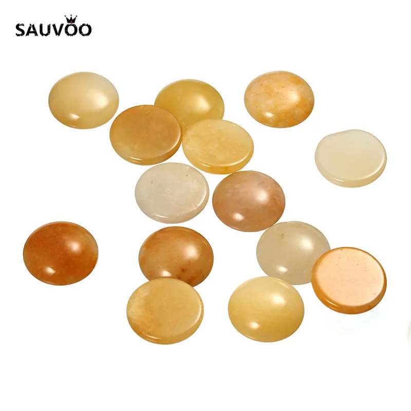 SAUVOO 20pcs/lot Yellow Bulk Dome Natural Stone Round Cabochon Beads 6/8/10/12/14/16/18/20mm for DIY Jewelry Making Findings
SAUVOO 20pcs/lot Yellow Bulk Dome Natural Stone Round Cabochon Beads 6/8/10/12/14/16/18/20mm for DIY Jewelry Making Findings