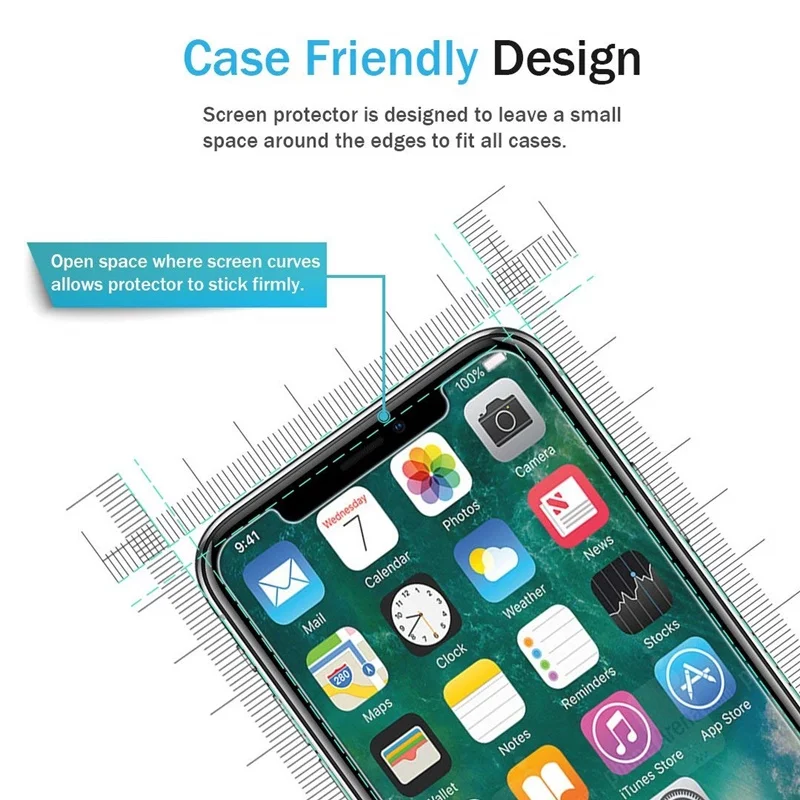 9H Tempered glass for iphone 7 8 Plus screen protector X 5 5s se 6 6s xs max Glass 0.3MM Premium protective film | Мобильные