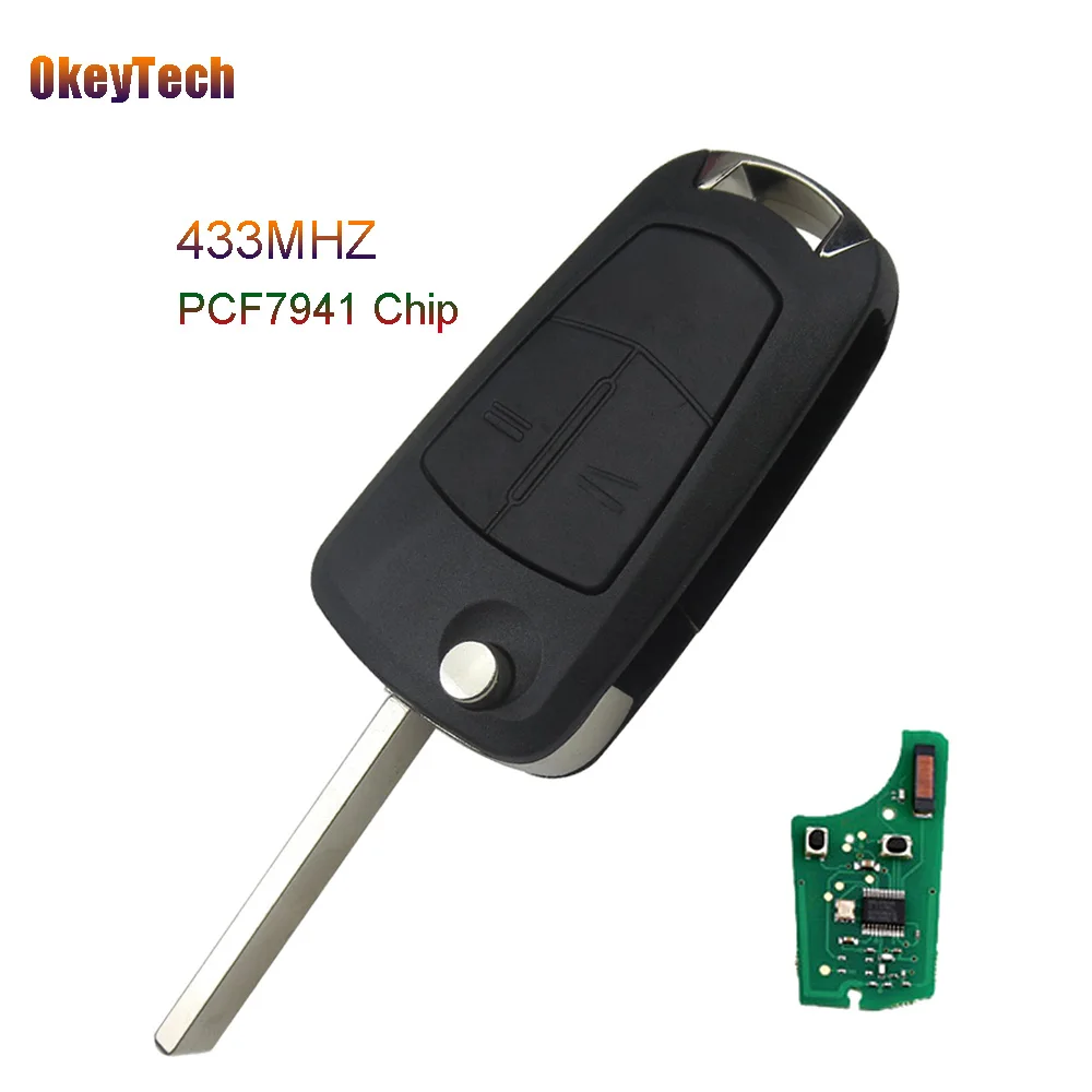 OkeyTech 2 Button 433Mhz Remote Control Car Key For Vauxhall Opel Zafira Astra H 2004-2009 Flip Folding PCF7941 Chip HU100 Blade
OkeyTech 2 Button 433Mhz Remote Control Car Key For Vauxhall Opel Zafira Astra H 2004-2009 Flip Folding PCF7941 Chip HU100 Blade