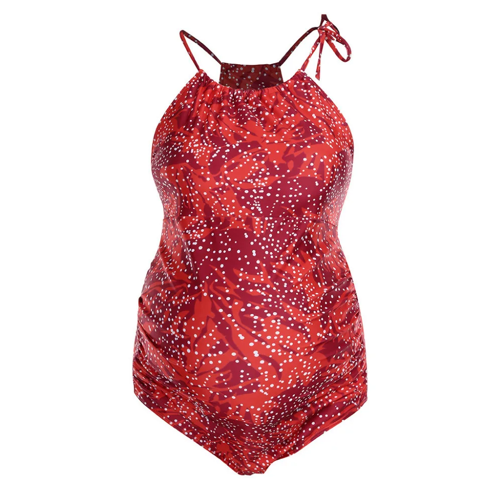 One Piece Maternity Swimwear Women Clothes 2019 Summe Stripe Print Bikinis Swimsuit Beachwear Pregnant Suit hamile mayo A1 | Спорт и