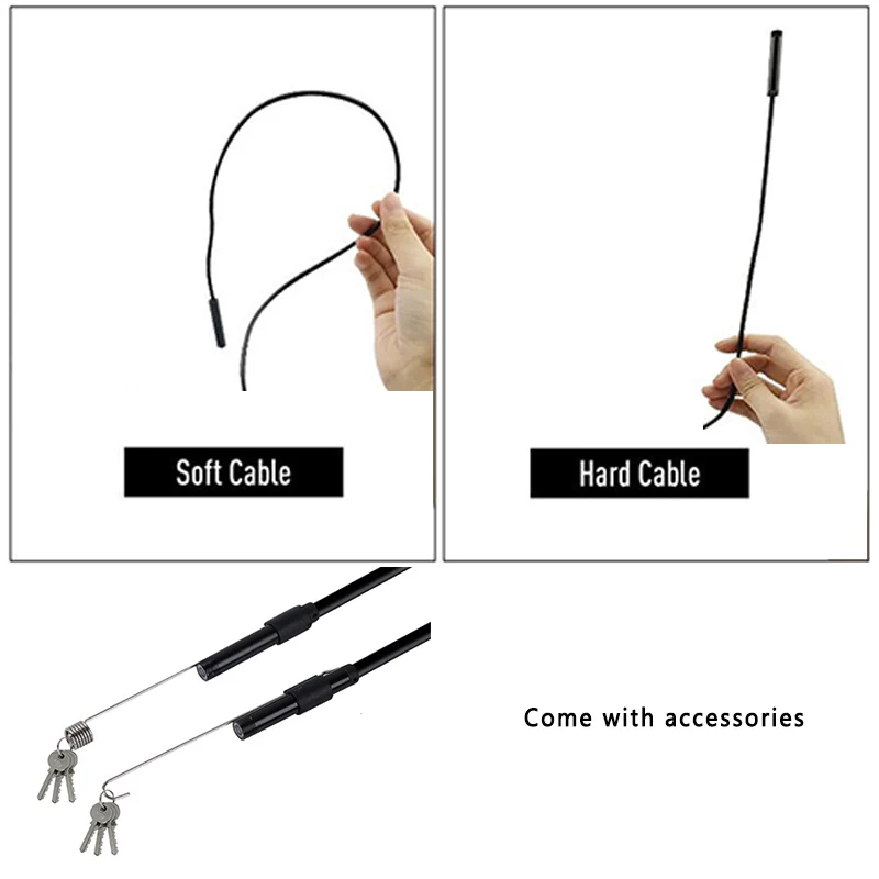 3 in 1Endoscope Camera 5.5MM hard/soft 1/2/5M Cable IP67 Waterproof Snake Camera With 6 Led for Windows PC Android IOS Endoscope
3 in 1Endoscope Camera 5.5MM hard/soft 1/2/5M Cable IP67 Waterproof Snake Camera With 6 Led for Windows PC Android IOS Endoscope