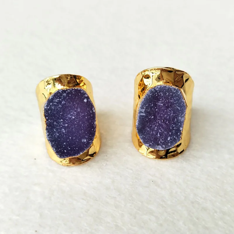 5pcs Gold color Natural Druzy geode druse druse rings, Quartz Stone Rings,Jewelry Finger crystal Ring R37
5pcs Gold color Natural Druzy geode druse druse rings, Quartz Stone Rings,Jewelry Finger crystal Ring R37