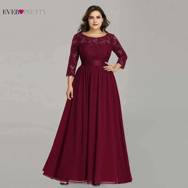 Wedding Party Dress Plus Size Ever Pretty Elegant A Line O Neck Three Quarter Sleeve Long Lace Mother Of The Bride Dresses 2020
Wedding Party Dress Plus Size Ever Pretty Elegant A Line O Neck Three Quarter Sleeve Long Lace Mother Of The Bride Dresses 2020