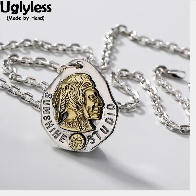 Uglyless 100% Real 925 Sterling Silver Indian Chief Pendant Necklaces no Chain Handmade Feathers Pendant Exotic Fine Jewelry
Uglyless 100% Real 925 Sterling Silver Indian Chief Pendant Necklaces no Chain Handmade Feathers Pendant Exotic Fine Jewelry