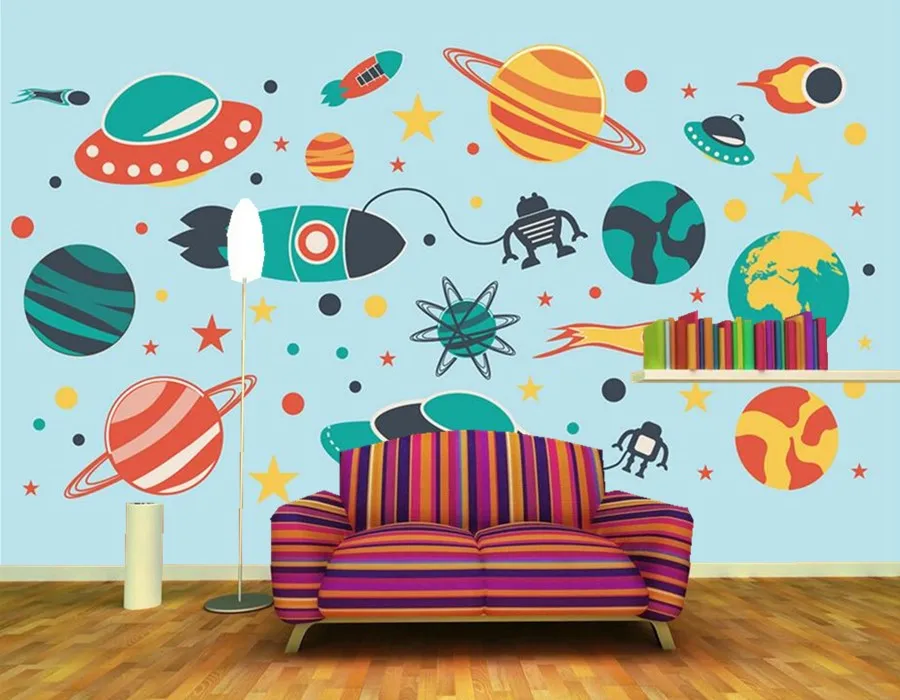 Custom wallpaper wall murals,Cartoon space mural papel de parede, living room TV sofa background wallpaper for children's rooms
Custom wallpaper wall murals,Cartoon space mural papel de parede, living room TV sofa background wallpaper for children's rooms