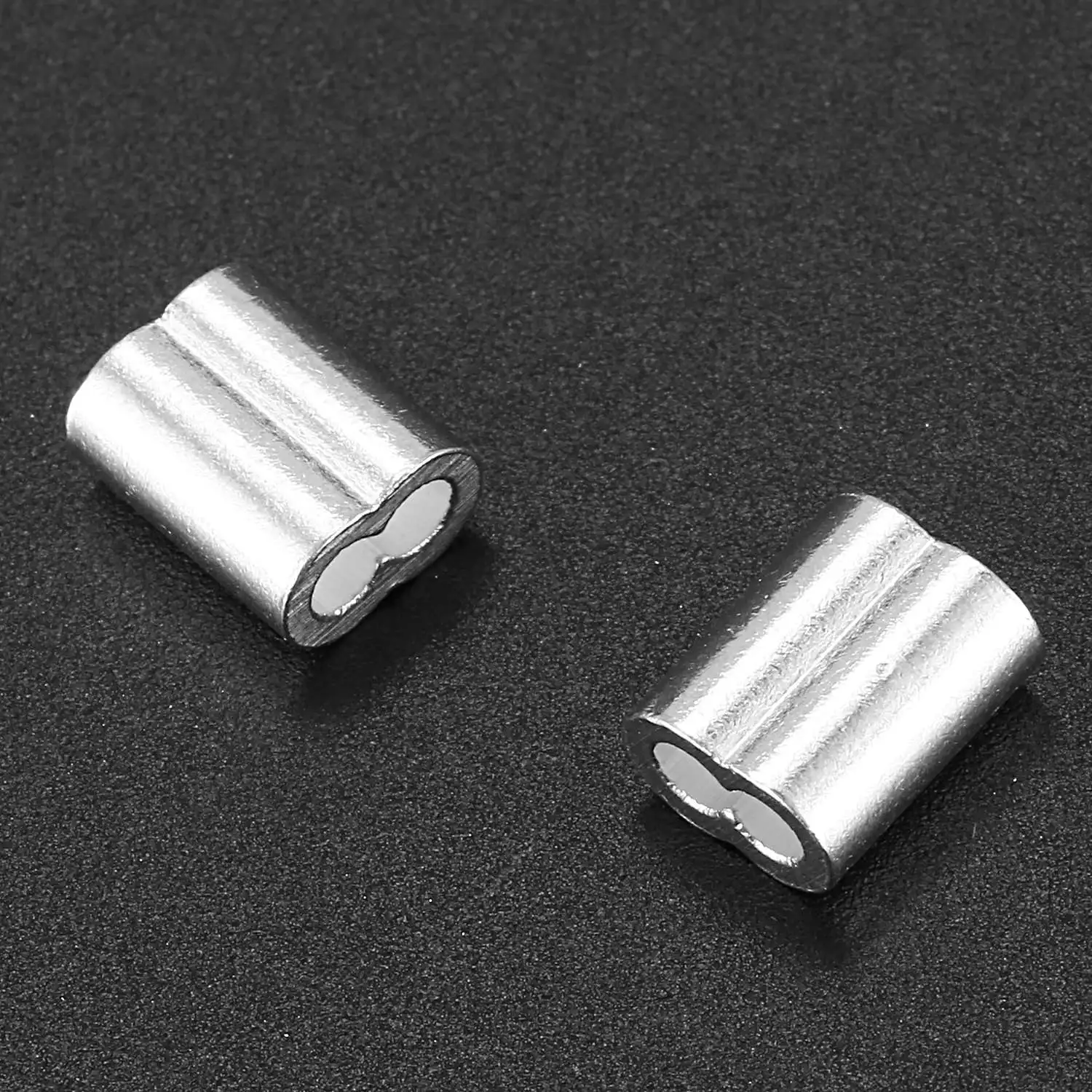 High Quaity 100 pcs 1.5mm Wire Rope Aluminum Sleeves Clip Fittings Cable Crimps + 10 M2 Stainless Steel Thimble Combo | Обустройство