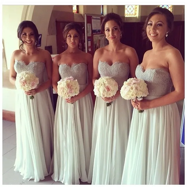 Cheap Bridesmaid Dresses Under 50 A-line Sweetheart Chiffon Lace Beaded Long Wedding Party Dresses For Women
Cheap Bridesmaid Dresses Under 50 A-line Sweetheart Chiffon Lace Beaded Long Wedding Party Dresses For Women