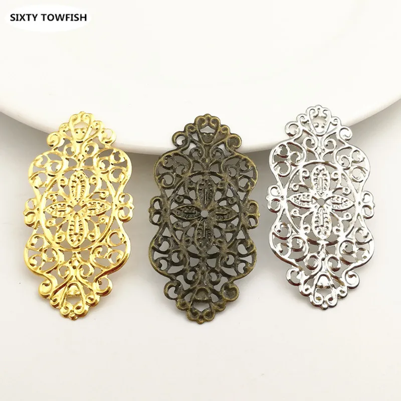 20 Pieces 44x21mm 3Colors Metal Filigree Flowers Slice Charms base Setting Jewelry DIY Components Findings
20 Pieces 44x21mm 3Colors Metal Filigree Flowers Slice Charms base Setting Jewelry DIY Components Findings