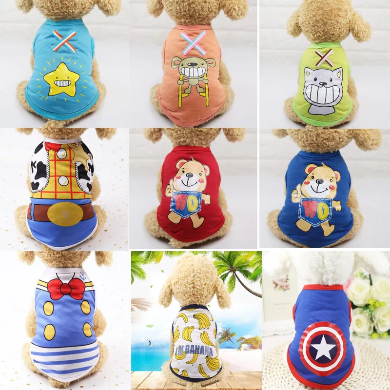 25 Styles Dog Shirt Pet Puppy Dog Cat Vest Summer Cotton Cartoon Pattern Dog Clothes Hoodies Clothing Pug Poodle Costumes Tshirt
25 Styles Dog Shirt Pet Puppy Dog Cat Vest Summer Cotton Cartoon Pattern Dog Clothes Hoodies Clothing Pug Poodle Costumes Tshirt