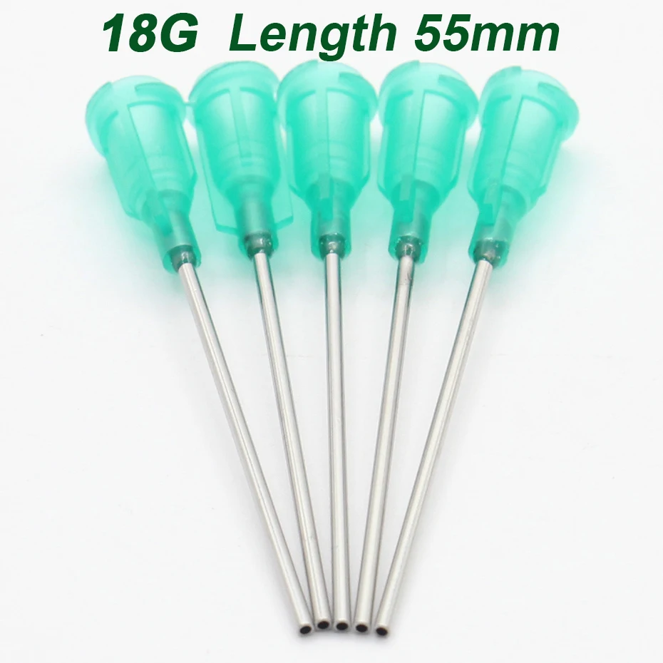 50pcs 18G length 55mm Precision passivated S.S. Dispense Tip with PP Safetylok hub glue dispenser needles | Обустройство дома