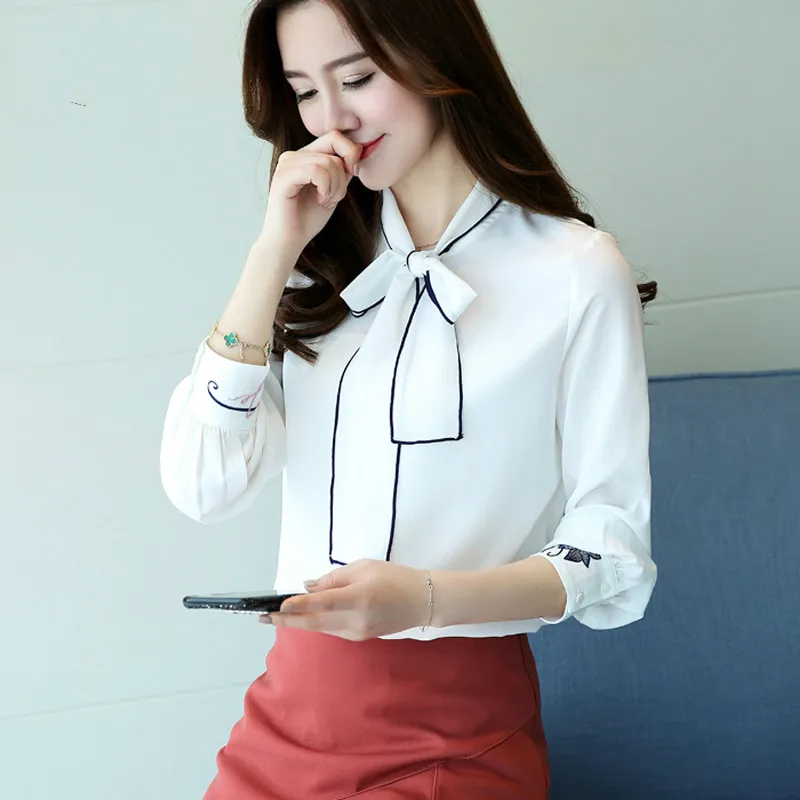 2019 blouse women white shirt female long sleeves shirt fashion embroidered solid bottoming
2019 blouse women white shirt female long sleeves shirt fashion embroidered solid bottoming