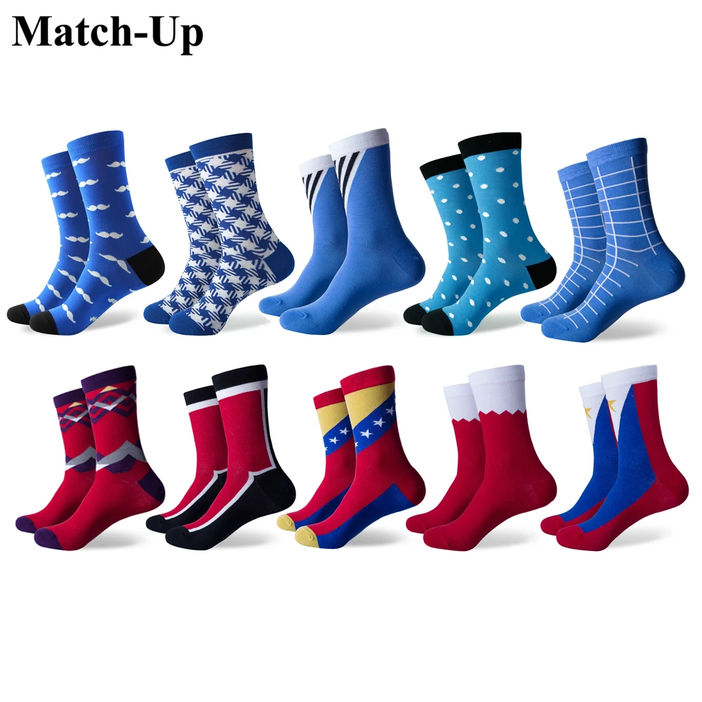 Match-Up Men's Funny Colorful Combed Cotton Socks Geometry Style Dress Casual Crew Socks for Man (10 Pairs/lot)
Match-Up Men's Funny Colorful Combed Cotton Socks Geometry Style Dress Casual Crew Socks for Man (10 Pairs/lot)