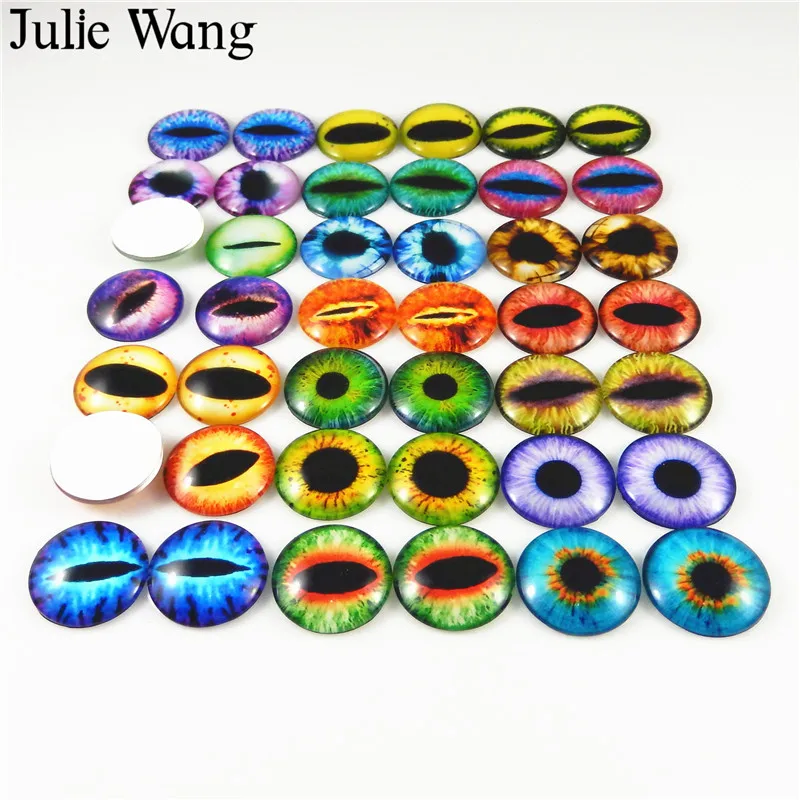 Julie Wang 10 шт. 25 мм/30 мм стеклянный круглый Дракон Ящерица лягушка яркие глаза