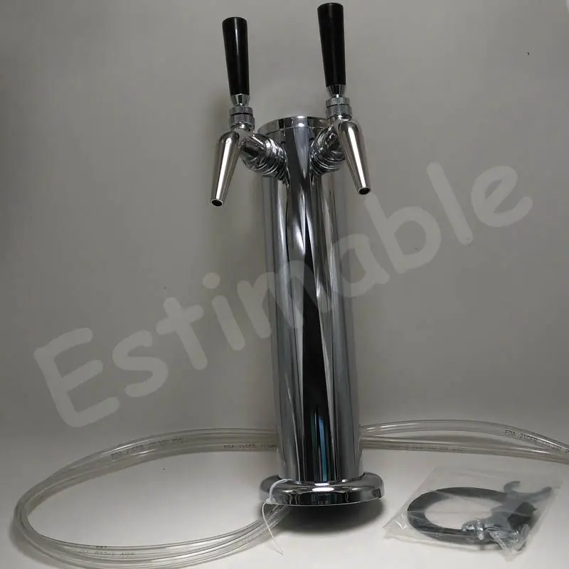 Homebrew silver Beer tower with double Stainless Steel Beer faucets Polished Chrome Draft tap with filter disk bar accessories
Homebrew silver Beer tower with double Stainless Steel Beer faucets Polished Chrome Draft tap with filter disk bar accessories