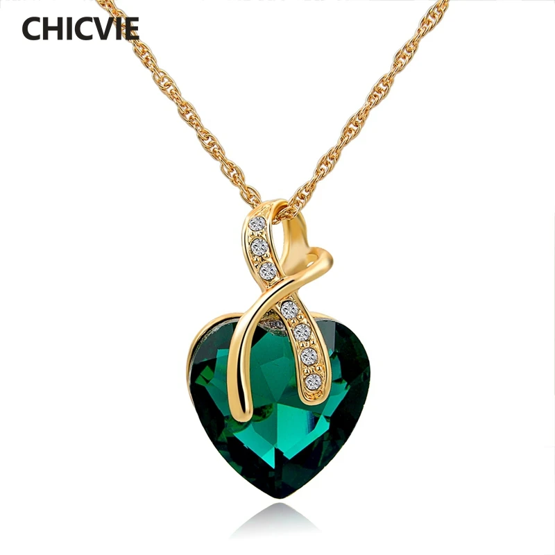 CHICVIE Cute Crystal Heart Necklaces For Women Gold Color Charm Green Ethnic Jewelry Love Vintage Accessories Necklace SNE140228
CHICVIE Cute Crystal Heart Necklaces For Women Gold Color Charm Green Ethnic Jewelry Love Vintage Accessories Necklace SNE140228