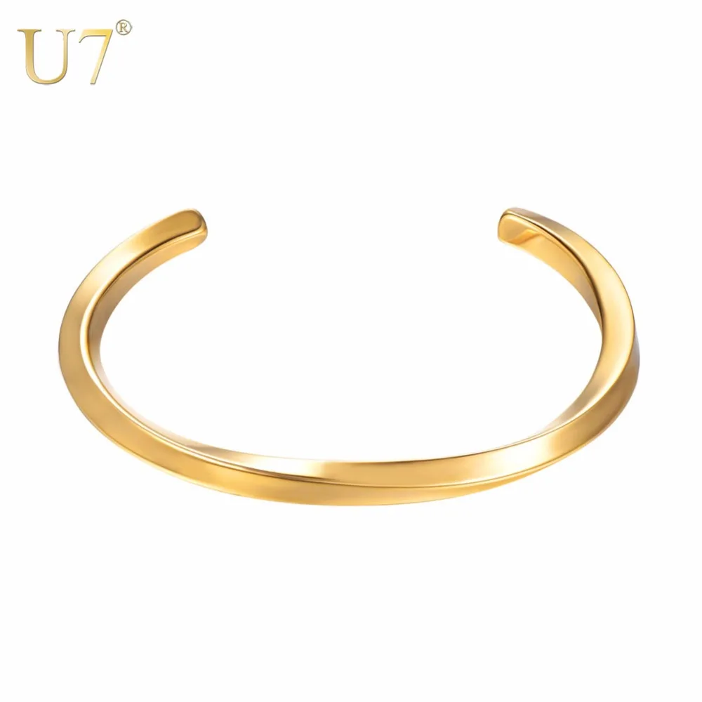 U7 Bracelet Stainless Steel Minimalist Twisted Cuff Bangle Wrist Accessories Gold Color Men/Women Gift Jewelry Bracelets H1051
U7 Bracelet Stainless Steel Minimalist Twisted Cuff Bangle Wrist Accessories Gold Color Men/Women Gift Jewelry Bracelets H1051