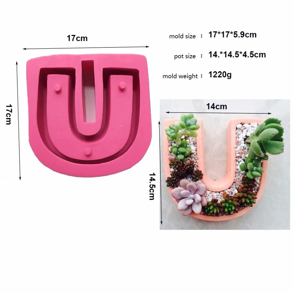 U Shape Cactus Plants Concrete Silicone Mold for Succulent Plant DIY flower Pot making Cement silica mould
U Shape Cactus Plants Concrete Silicone Mold for Succulent Plant DIY flower Pot making Cement silica mould