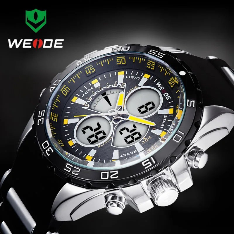 2018 New WEIDE Fashion Led Digital Quartz Watches Men Military Sports Watch Waterproof Male Wrist watches Relogio Masculino
2018 New WEIDE Fashion Led Digital Quartz Watches Men Military Sports Watch Waterproof Male Wrist watches Relogio Masculino