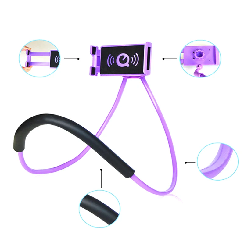 Mobile Stand Bracket Lazy Flexible Phone Holder Bendable Hang Neck 360 Degree Rotation For iPhone Samsung Phone Stand
Mobile Stand Bracket Lazy Flexible Phone Holder Bendable Hang Neck 360 Degree Rotation For iPhone Samsung Phone Stand