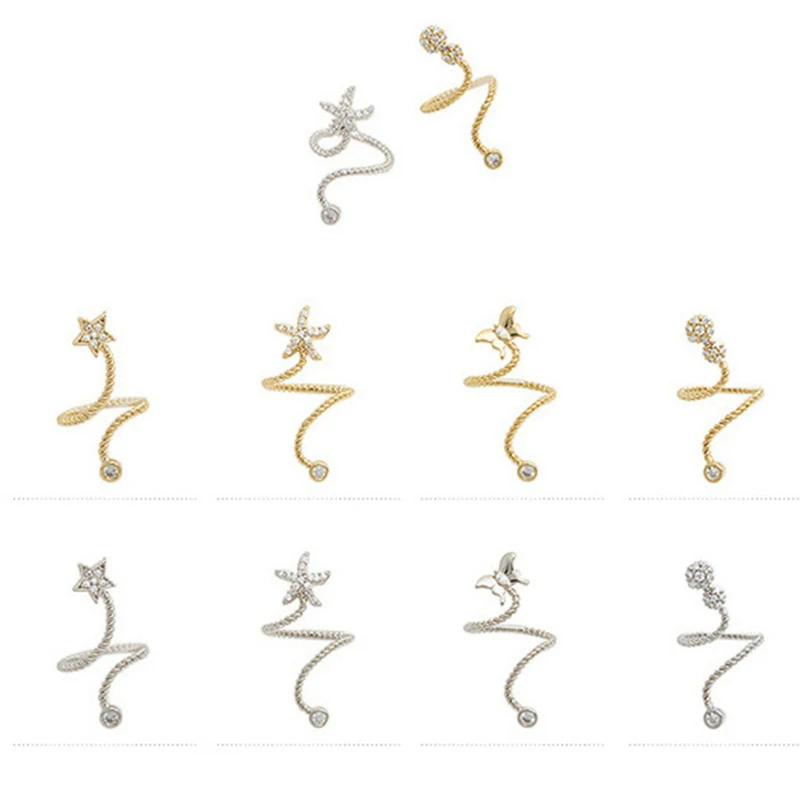 4 различных дизайна Стразы звезды кольца цветочной формы открытие Регулируемый