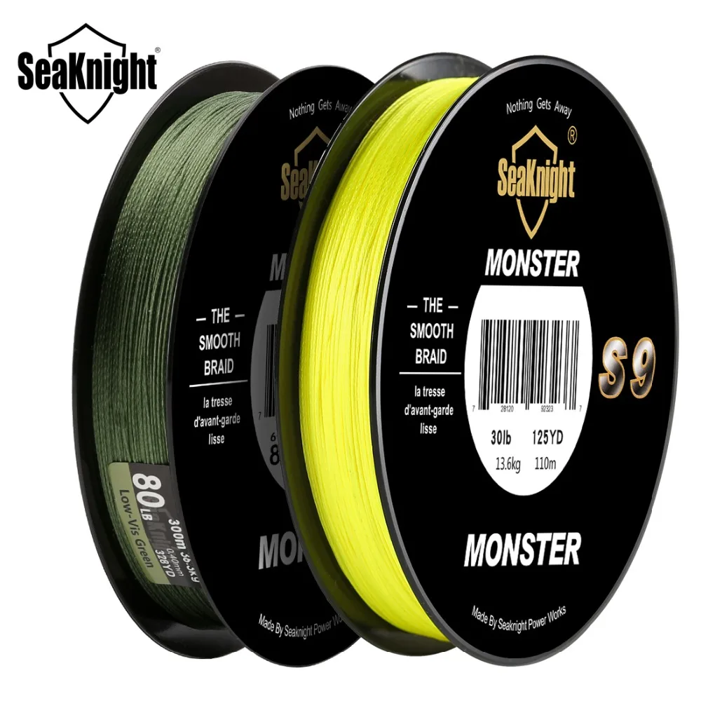 Плетеная леска SeaKnight Monster S9 300 м спиральная Braide Tech 9 нитей многонитевая