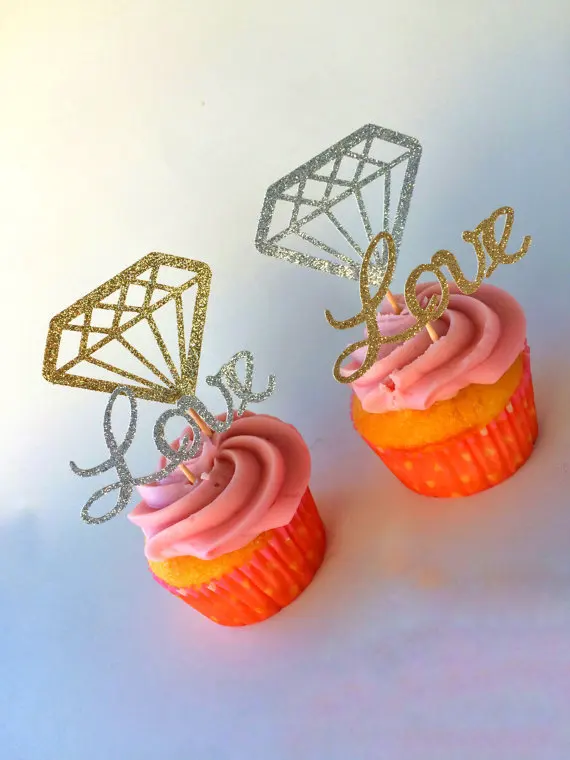 Gold Silver Glitter Love Diamond Ring Toothpicks Cupcake Toppers Wedding Bridal Shower Engagement party decor
Gold Silver Glitter Love Diamond Ring Toothpicks Cupcake Toppers Wedding Bridal Shower Engagement party decor