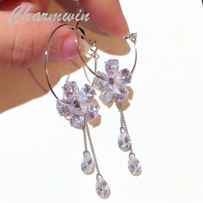 Charmwin New Fashion Hoop Earrings Long Earrings For Women Statement Cubic Zirconia Flower Tassel Earrings Women
Charmwin New Fashion Hoop Earrings Long Earrings For Women Statement Cubic Zirconia Flower Tassel Earrings Women